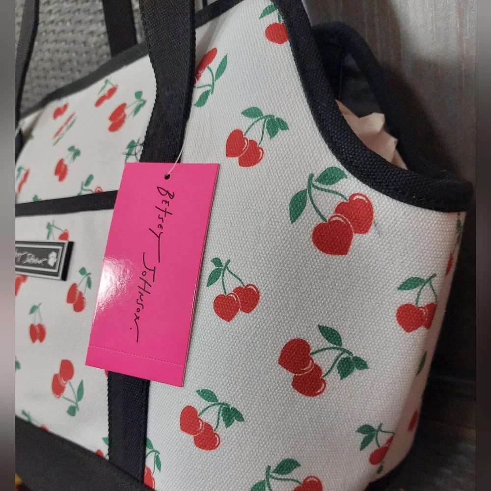 Betsey Johnson Cherry Heart Pet Tote Bag Carrier NWT